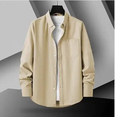 Button Down Collar Men's Long Sleeve Shirt, Single Breasted Shirts, Blue Black Gray Green Yellow Red Top Men Camisa M-5XL 6XL