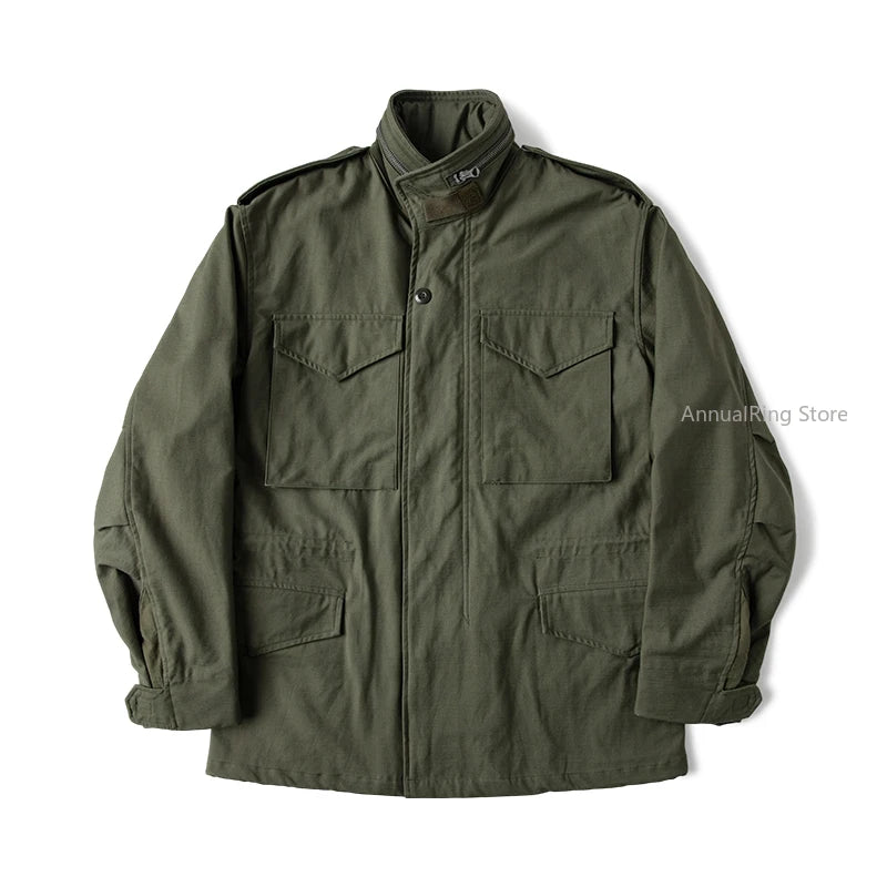 Rugged Bronson 1969 M65 Blended Satin Field Jacket M-65 Olive Green Jacket M51 Tactical Coat