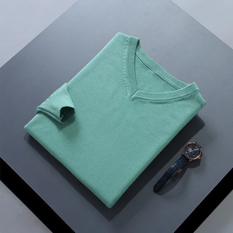 Men Cashmere Sweater Autumn Winter Soft Warm Jersey Jumper  Pull Homme Hiver Pullover V-Neck Knitted Sweaters