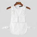 INCERUN Men's Tank Tops Solid Color O-neck Sleeveless Pockets Male Vests Summer Streetwear Loose 2026 Fashion Casual Men Clothes