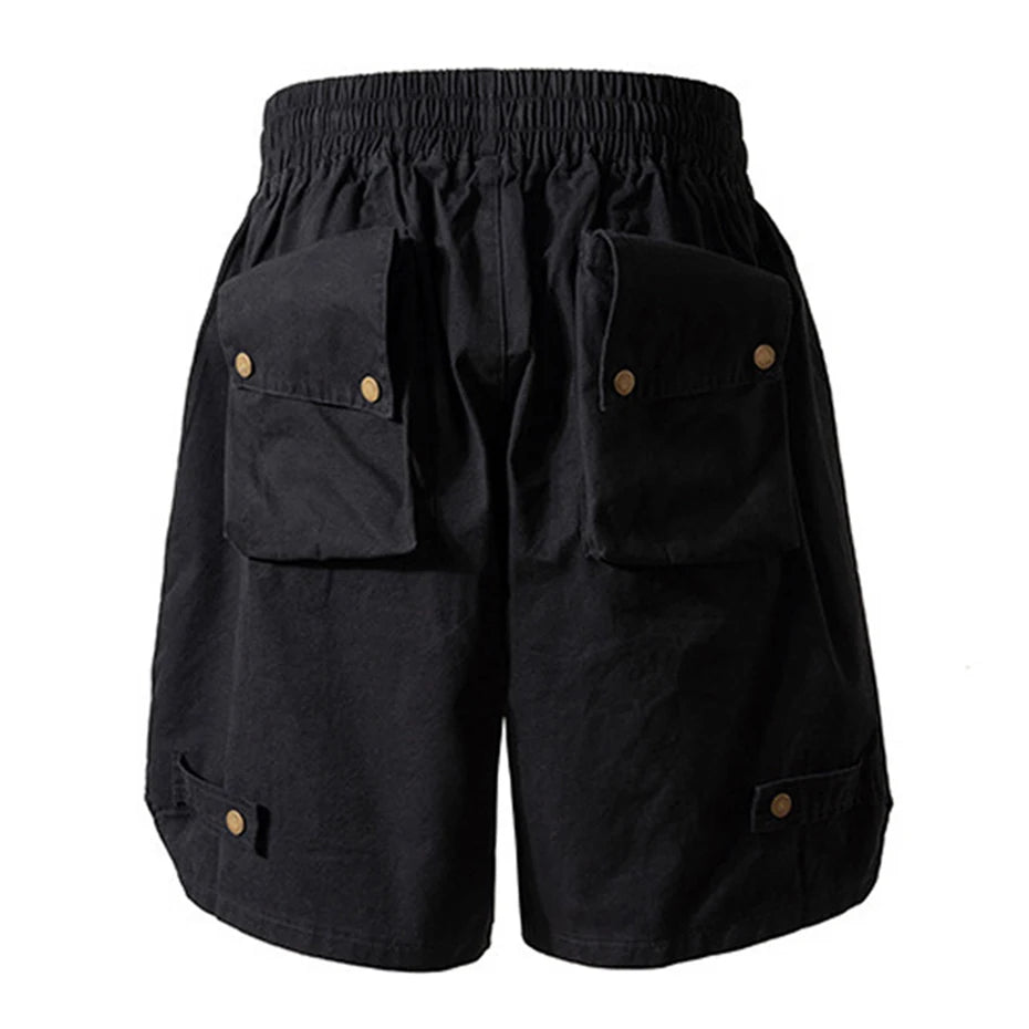 Hip Hop Y2K Streetwear Cargo Shorts Multi Pockets Tactical Fashion Man Shorts Techwear Harajuku Summer Casual Short Pants