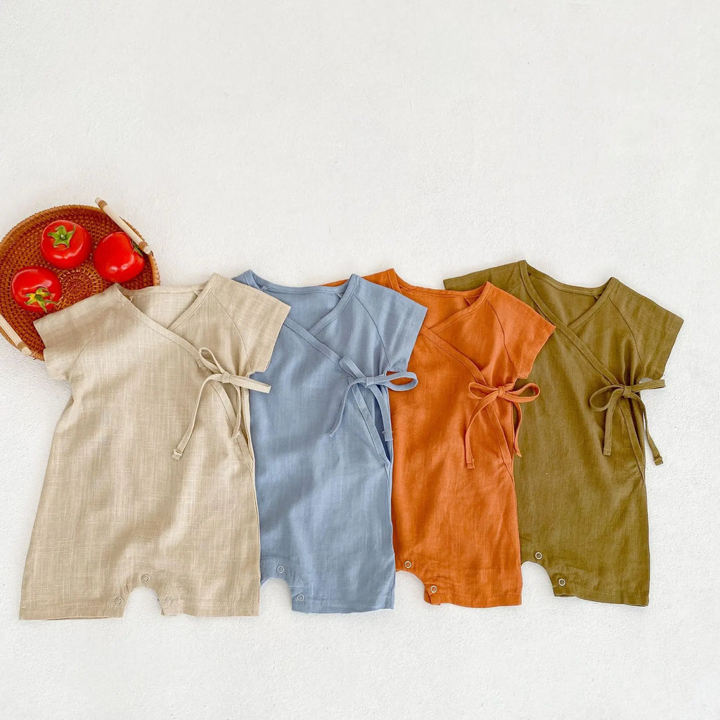 Linen Cotton Baby Boys Rompers Summer Infant Baby Bodysuit Casual Newborn Girls Jumpsuit Toddler Boys Bodysuit Overalls 0-24m