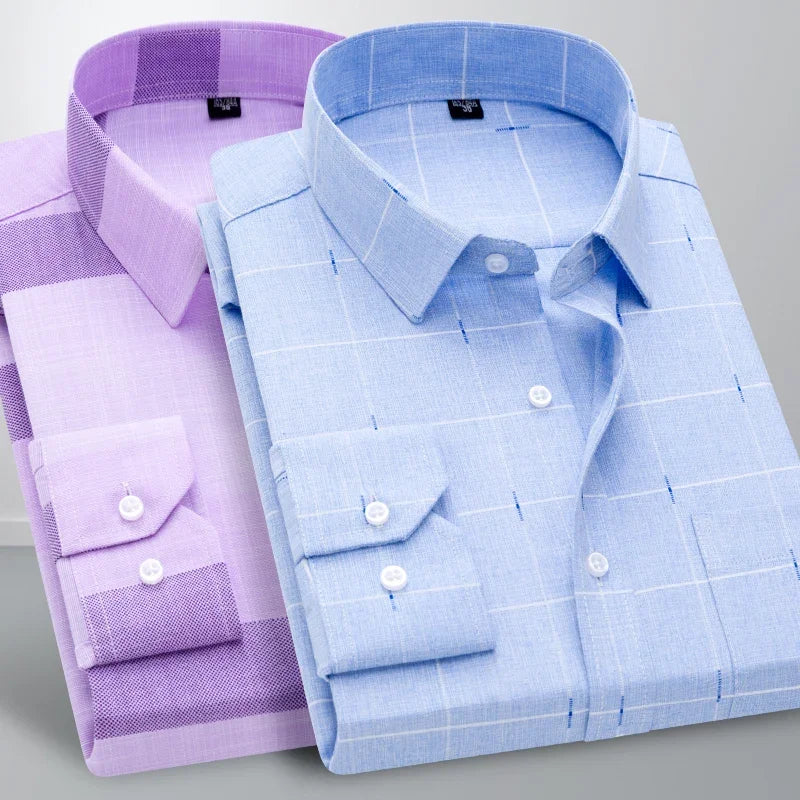 2024 Men's Printed Shirt Spring Long Sleeve Casual Daily Thin Soft Comfortable Business Slim Fit Button Down Dress  Shirts
