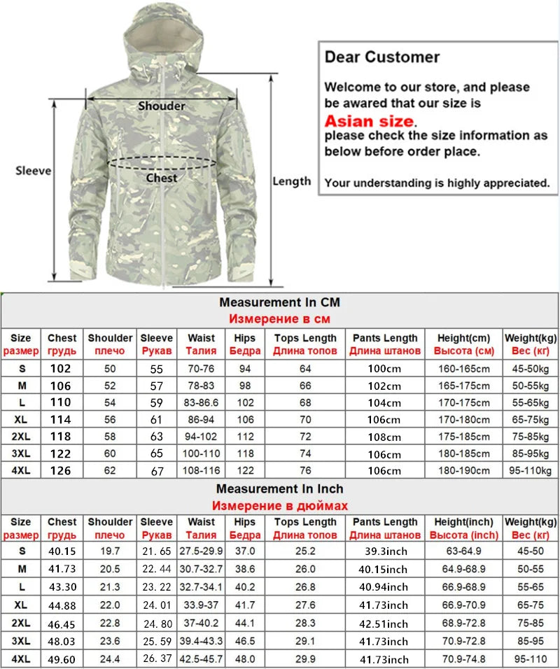 Shark Skin Soft Shell Autumn and Winter Plush Thickened Mountaineering Tactics Training Breathable Windproof Charge Suit