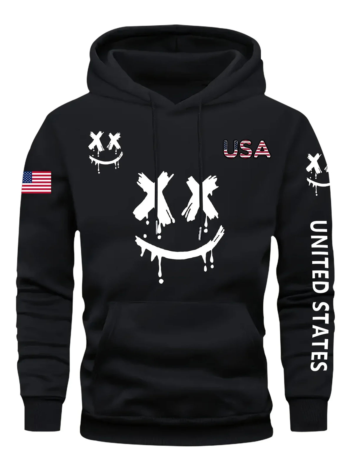 Autumn Winter Expression Print Men Women Long-sleeved Hooded Sweatshirt Daily Outdoor Vacation Fitness Casual Warm Sportswear