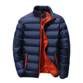 Men's stand up collar winter zipper thick cotton coat solid color street fashion style M5XL business casual zipper jacket 2023