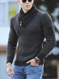 Customizable Turtleneck Winter Fashion Vintage Style Sweater Male Slim Fit Warm Pullovers Knitted Wool Sweaters Thick Top Men