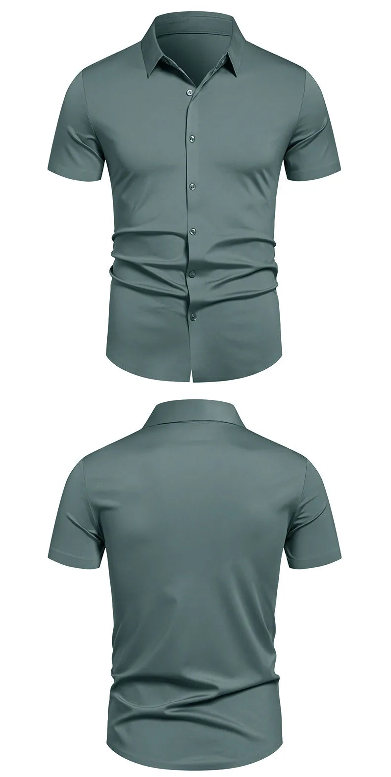 Men's Stretch Shirt Wrinkle Free Dress Shirts Regular Fit Short Sleeve Stretch Business Casual Button Down Shirts