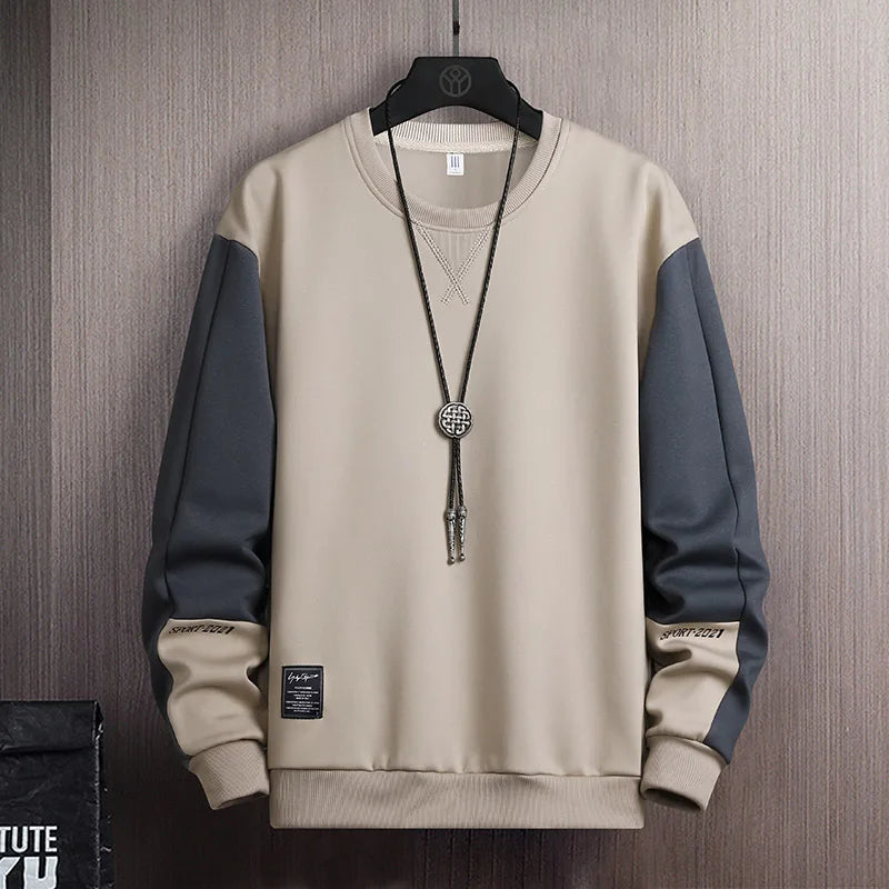 Men's 2025 Spring New Men's Sweatshirt Spring and Autumn Round Neck New Korean Loose Long Sleeve Base T-shirt