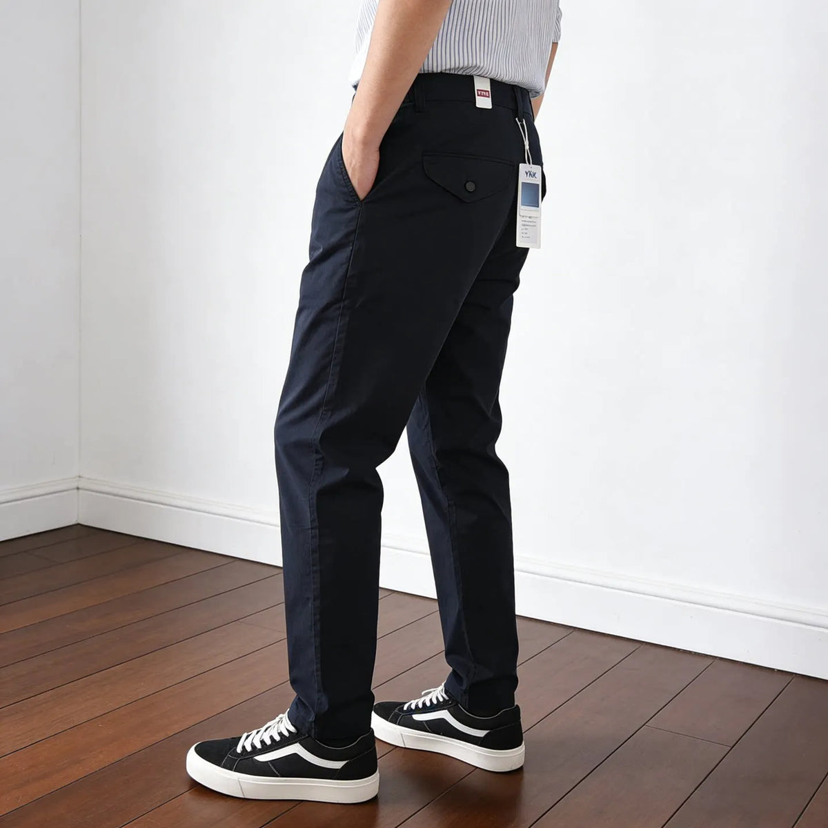 221# Summer New American Retro Thin Quick-drying Elastic Pants Men's Simple 97% Cotton Washed Commute Casual Straight Trousers
