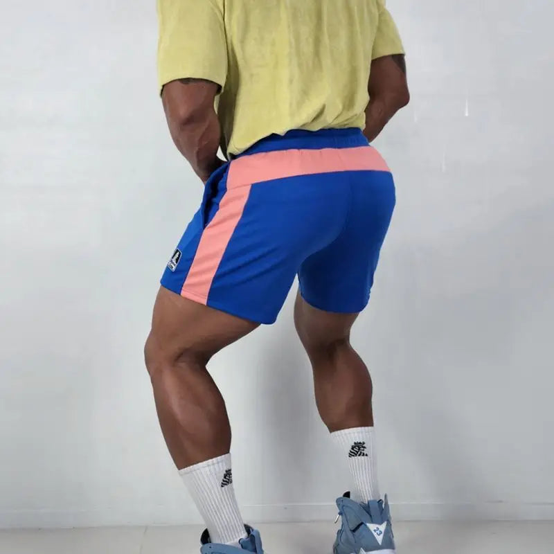 Men's Basketball 3-Point Sports Shorts Gym Fitness Training Elastic Loose Summer Beach Bodybuilding Shorts with Zip Pocket