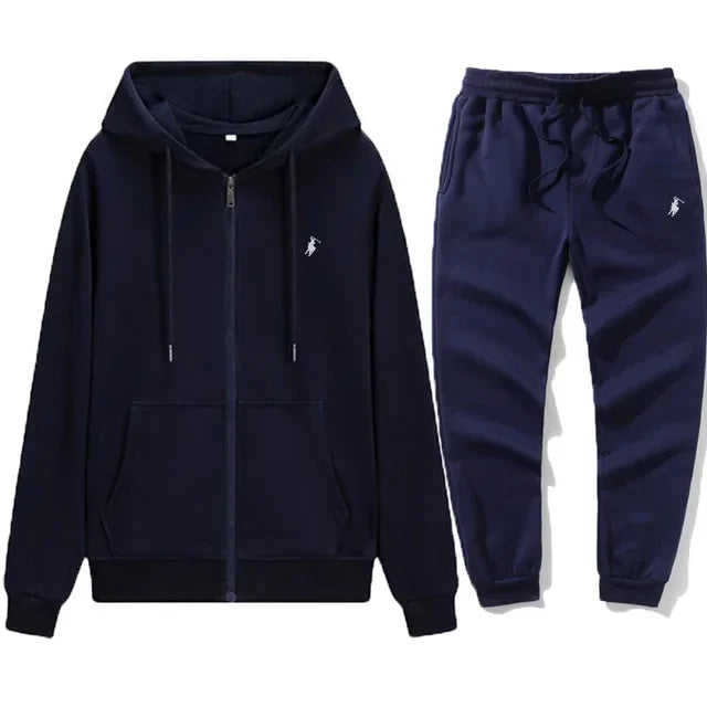 New Men's Fashion Classic Hoodie and Sweatpants Set, Suitable for Autumn and Winter, for Leisure, Fitness and Warmth