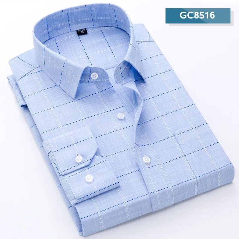 2024 Men's Printed Shirt Spring Long Sleeve Casual Daily Thin Soft Comfortable Business Slim Fit Button Down Dress  Shirts