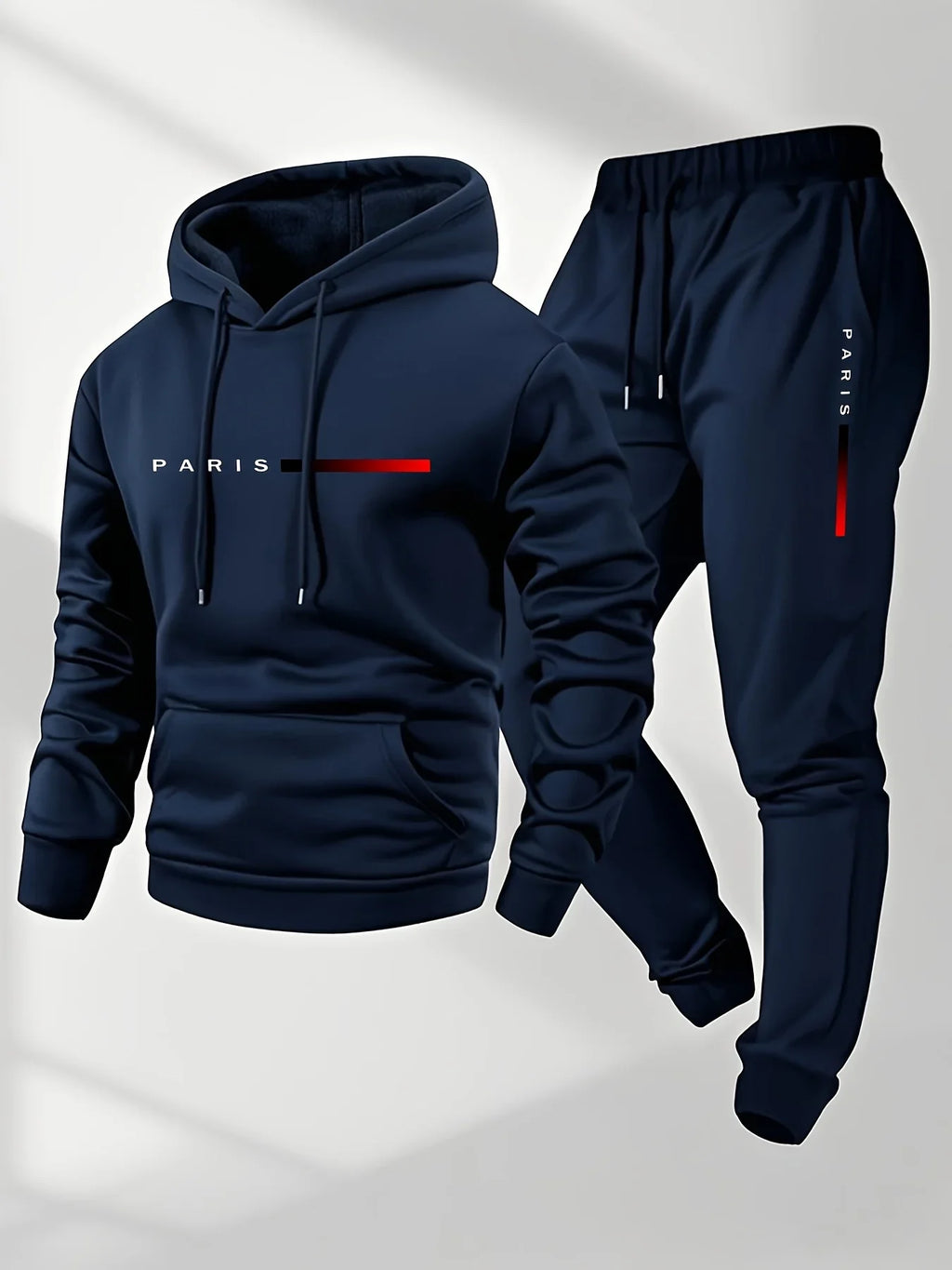 2025  Letter Print Sweatshirt Suit Men's Fleece Hoodie Pants Set Spring Autumn Winter Warm Casual Sports Pullover Trousers Sets