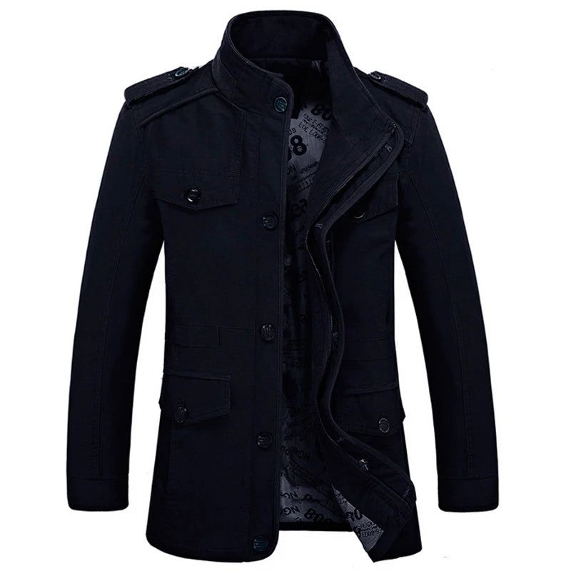 High Quality Men's Casual Jacket 6XL Male Windbreaker Oversized Cotton Classic Jackets Men Clothing Trench Coat