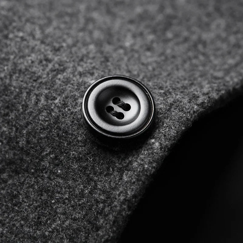 Autumn Winter Long Wool Coat Men Fashion Pea Coat Jacket Wool & Blends Jackets Mens Woolen Overcoat